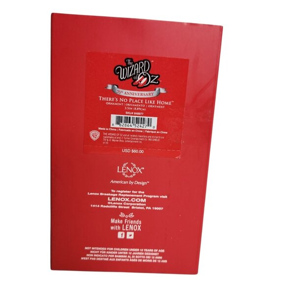 Lenox Wizard of Oz There's No Place Like Home Red Slippers Ornament - Picture 11 of 11